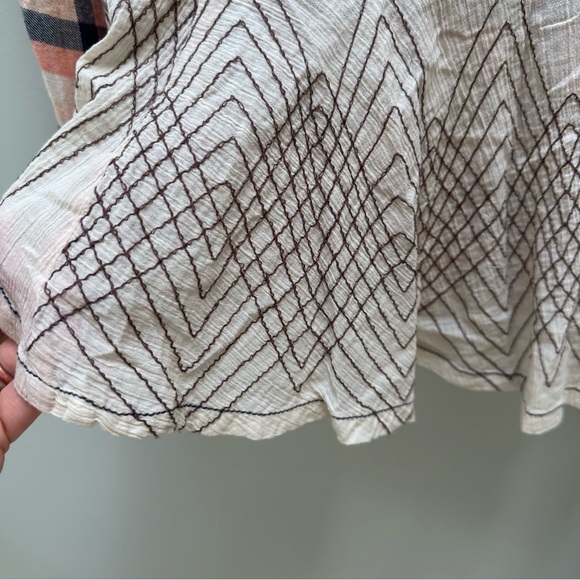 Anthropologie Holding Horses US 4 Embroidered Checkers Shirt Flannel  Button Up - Picture 6 of 9